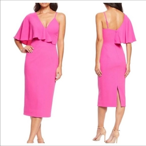 Dress the Population | NWT Pink Asymmetrical Beth Dress Size Small - Picture 1 of 11